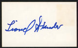 Lionel Stander Hart to Hart Authentic Signed 3x5 Index Card BAS #BW70148