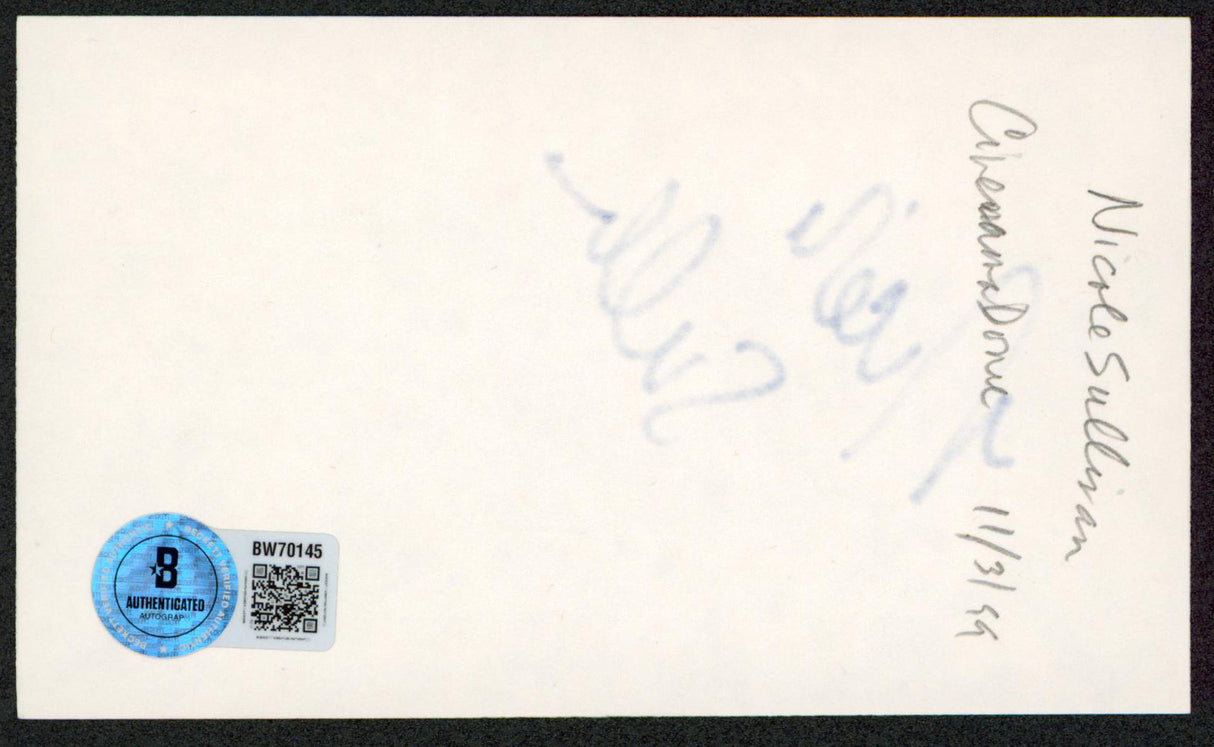 Nicole Sullivan Mad TV Authentic Signed 3x5 Index Card Autographed BAS #BW70145