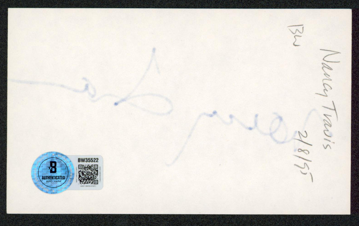 Nancy Travis Last Man Standing Authentic Signed 3x5 Index Card BAS #BW35522