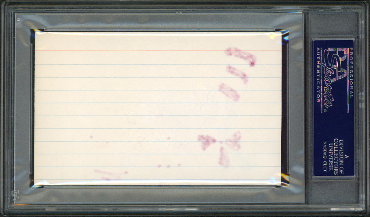Dr. Seuss "Best Wishes" Signed 3x5 Index Card w/ Cat In The Hat Sketch PSA Slab