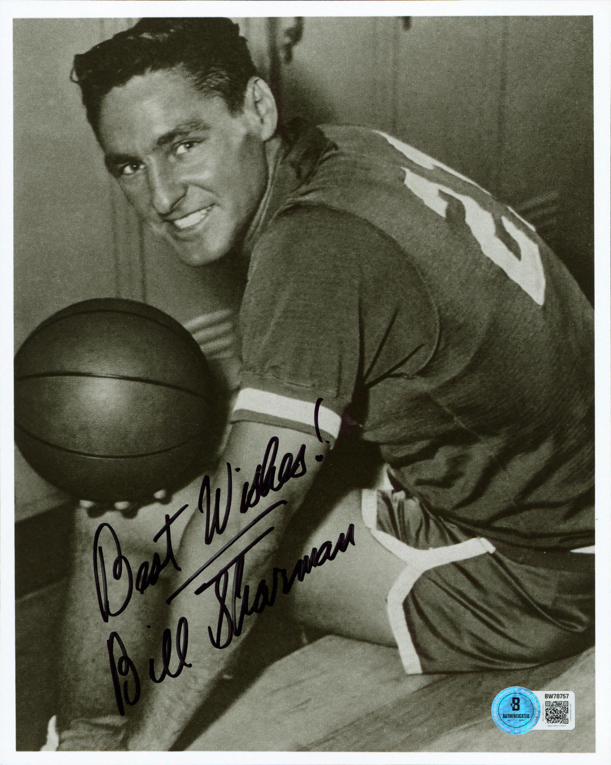 Celtics Bill Sharman "Best Wishes!" Authentic Signed 8x10 Photo BAS #BW70757
