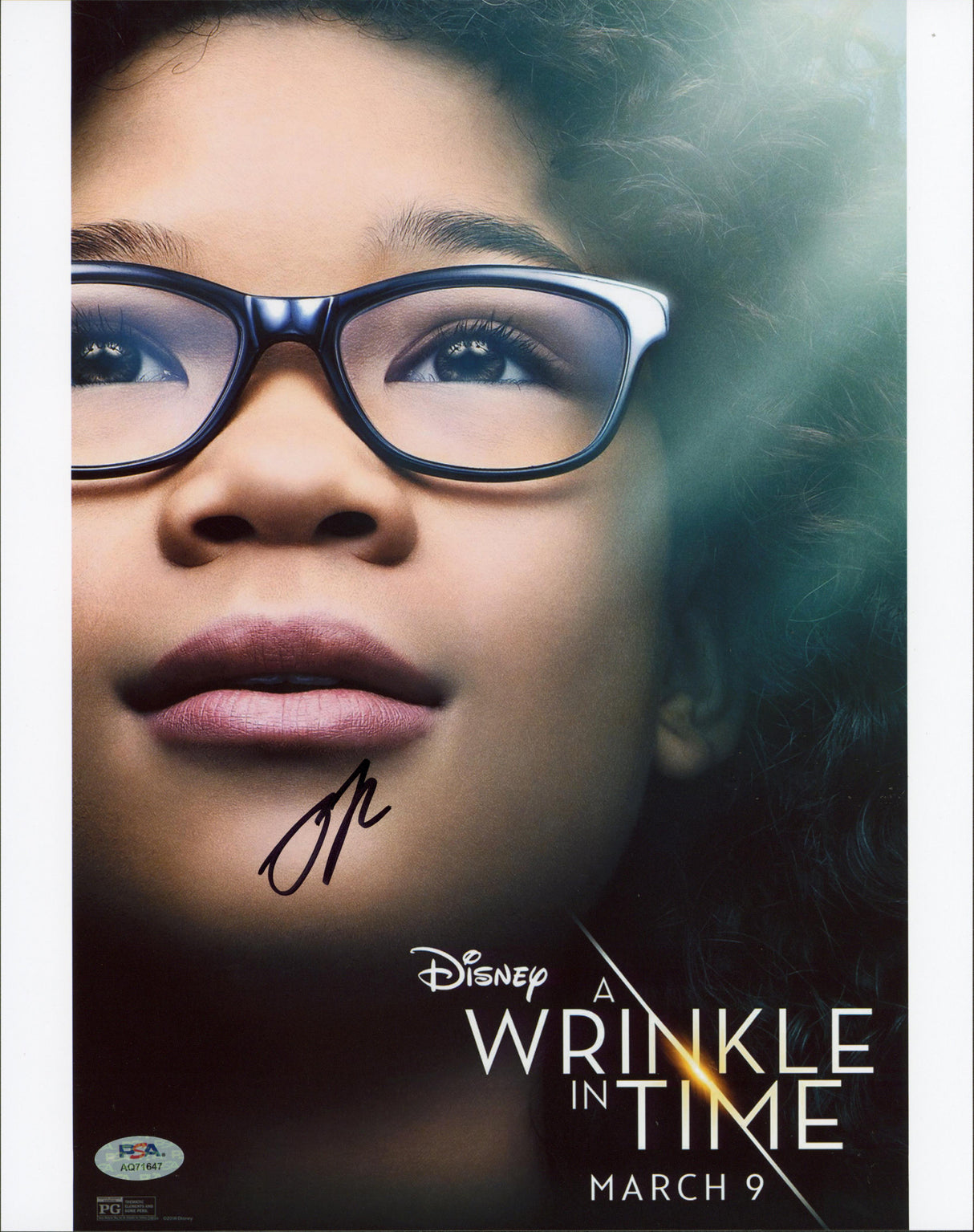 Storm Reid A Wrinkle In Time Authentic Signed 11x14 Vertical Photo PSA #AQ71647
