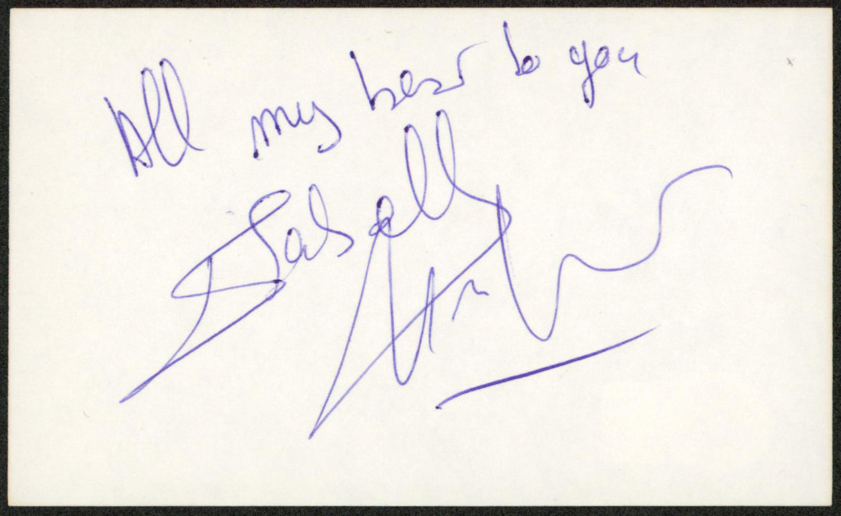 Gabrielle Anwar Burn Notice "All My Best" Signed 3x5 Index Card BAS #BW71050