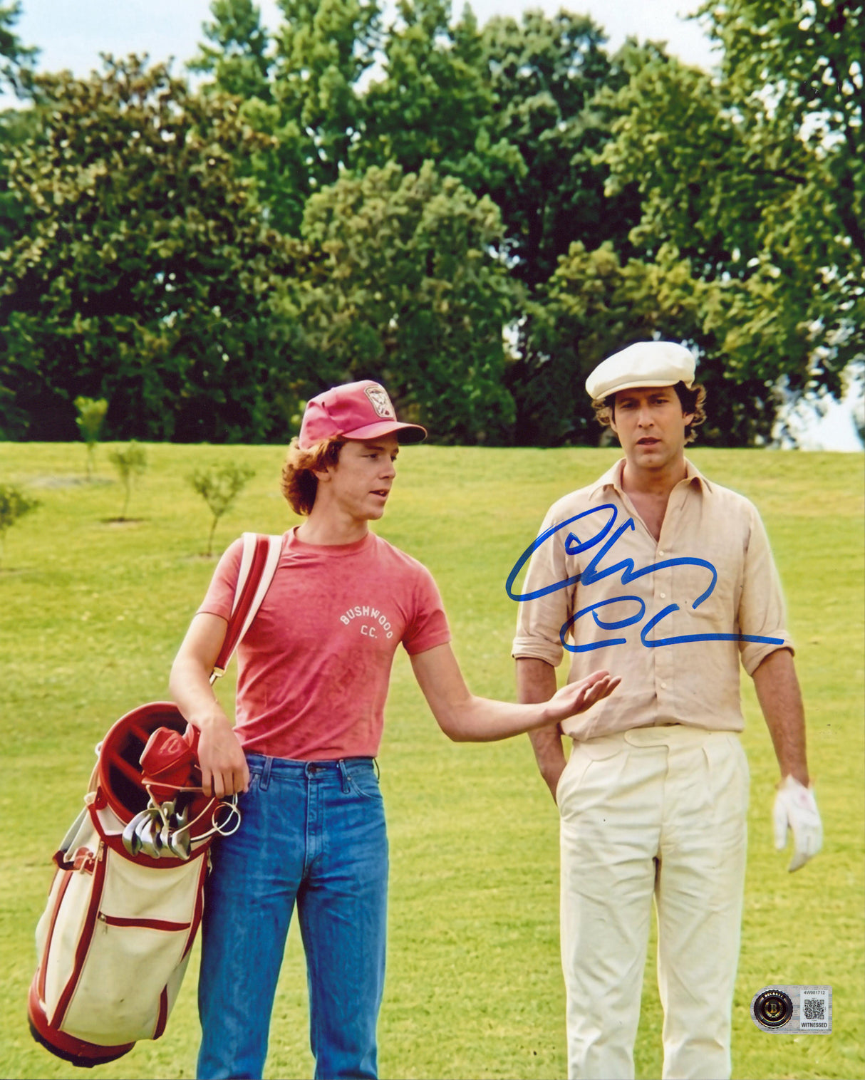Chevy Chase Caddyshack Authentic Signed 11x14 Vertical Photo w/ Danny BAS Wit