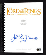 John Rhys-Davies The Lord of the Rings Signed Movie Script BAS Witnessed