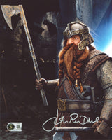 John Rhys-Davies Lord of the Rings Signed 8x10 Holding Axe Photo BAS Witnessed
