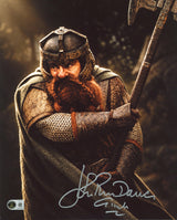 John Rhys-Davies Lord of the Rings Signed 11x14 Swinging Axe Photo BAS Witnessed