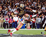 Saints Alvin Kamara Authentic Signed 11x14 Horizontal Hurdle Photo BAS Witnessed