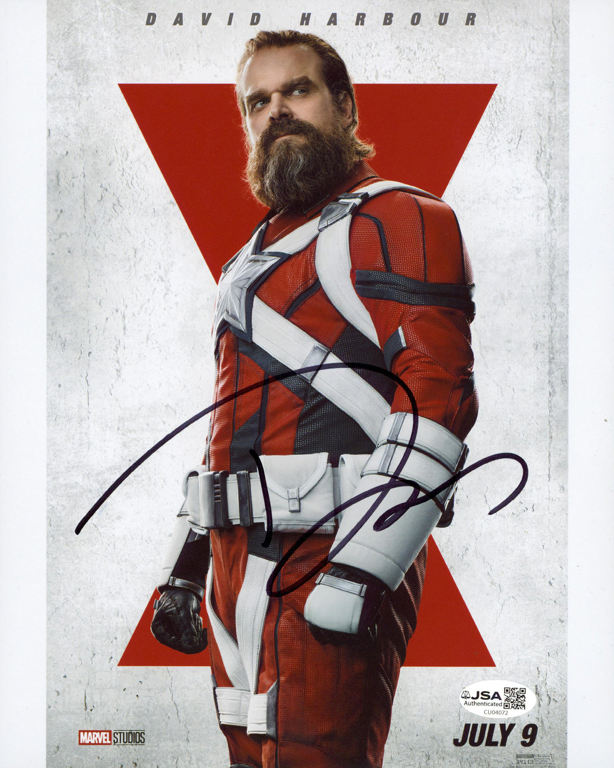 David Harbour Black Widow Authentic Signed 8x10 Vertical Photo JSA #CU04072