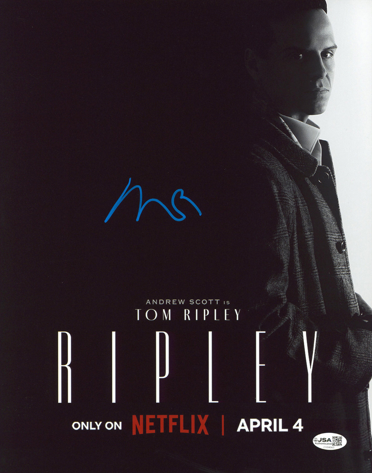 Andrew Scott Ripley Authentic Signed 11x14 Vertical Photo JSA #CU04063