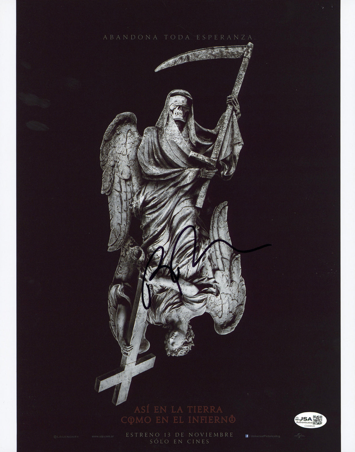 Ben Feldman As Above, So Below Authentic Signed 11x14 Photo JSA #CU04020
