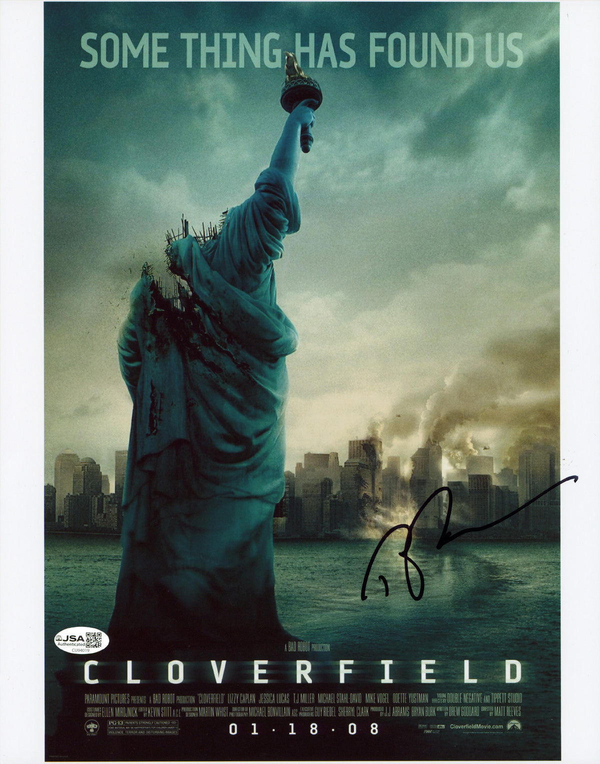 Ben Feldman Cloverfield Authentic Signed 11x14 Vertical Photo JSA #CU04019