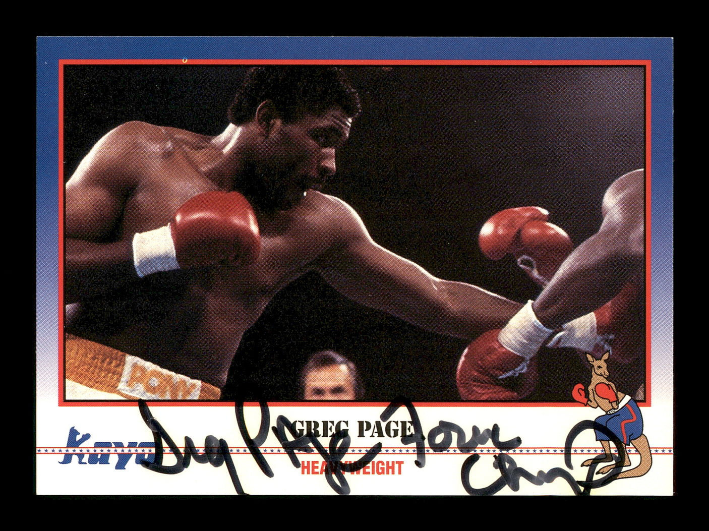 Greg Page Autographed 1991 Kayo Rookie Card #138 Four Champ SKU #167220