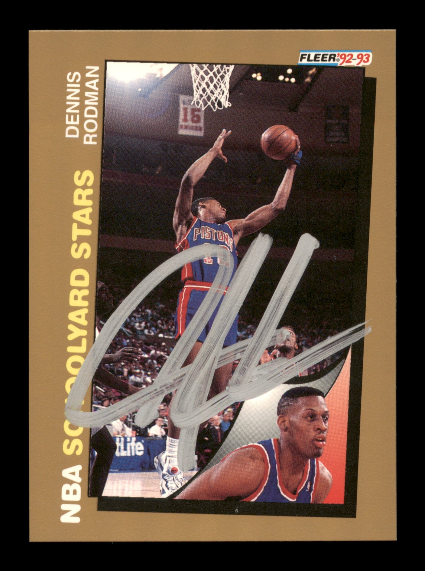 Dennis Rodman Autographed 1992-93 Fleer Card #261 Detroit Pistons SKU #190471