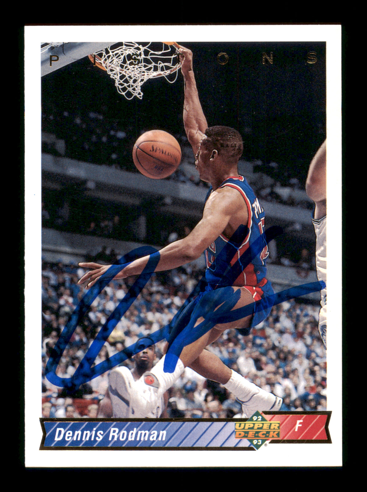 Dennis Rodman Autographed 1992-93 Upper Deck Card #242 Detroit Pistons SKU #190493