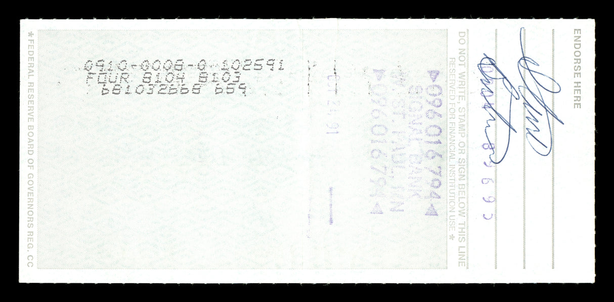 Max McGee Autographed 2.75x6 Check Green Bay Packers SKU #174013