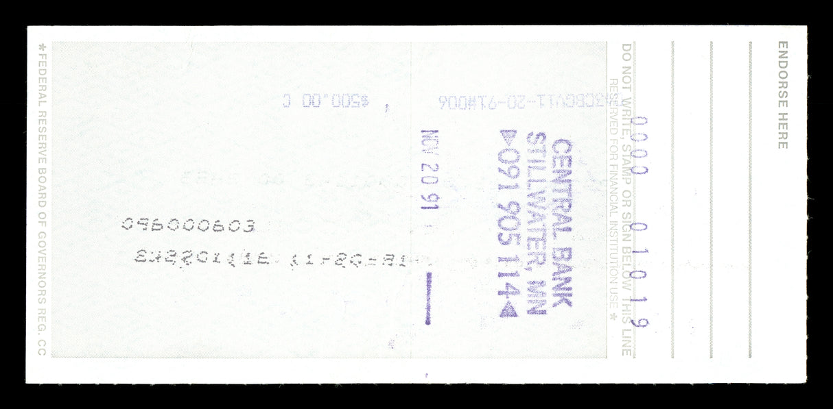Max McGee Autographed 2.75x6 Check Green Bay Packers SKU #174020