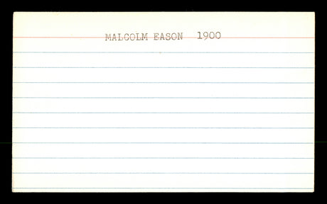 Malcolm W. Eason Autographed 3x5 Index Card Chicago Cubs SKU #174135