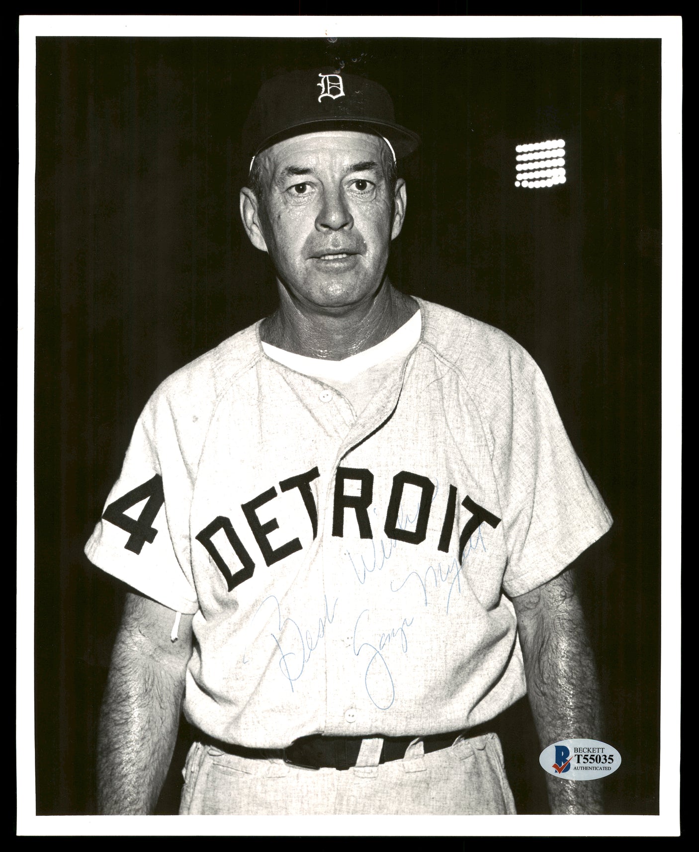 George Myatt Autographed 8x10 Photo Detroit Tigers "Best Wishes" Vintage Signature Beckett BAS #T55035