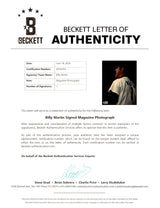 Billy Martin Autographed 7.5x9.5 Magazine Page Photo Detroit Tigers Beckett BAS #AD43454