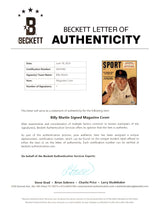 Billy Martin Autographed Sport Magazine Cover Detroit Tigers Coca-Cola Beckett BAS #AD43462