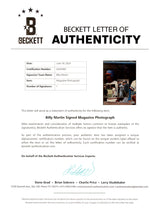 Billy Martin Autographed 8.5x11.5 Magazine Page Photo Minnesota Twins Beckett BAS #AD43469