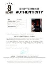 Billy Martin Autographed 8.5x11.5 Magazine Page Photo Texas Rangers Beckett BAS #AD43471