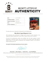 Billy Martin Autographed Sports Illustrated Cover Texas Rangers Beckett BAS #AD43474
