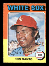 Ron Santo Autographed 1975 O-Pee-Chee Card #35 Chicago White Sox SKU #169066