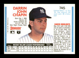 Darrin Chapin Autographed 1992 Donruss Rookie Card #745 New York Yankees SKU #184573