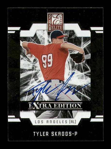 Tyler Skaggs Autographed 2009 Donruss Elite Rookie Card #21 Los Angeles Angels Lot Of 10 SKU #181278