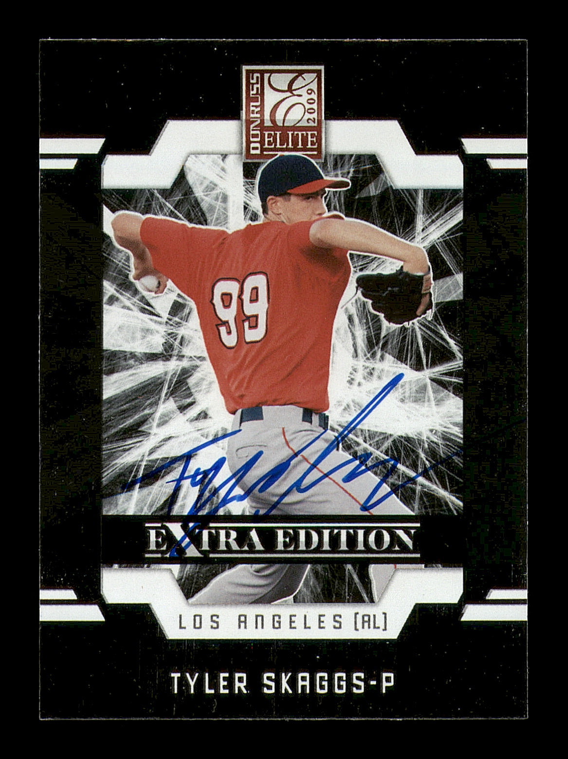 Tyler Skaggs Autographed 2009 Donruss Elite Rookie Card #21 Los Angeles Angels Lot Of 10 SKU #181278