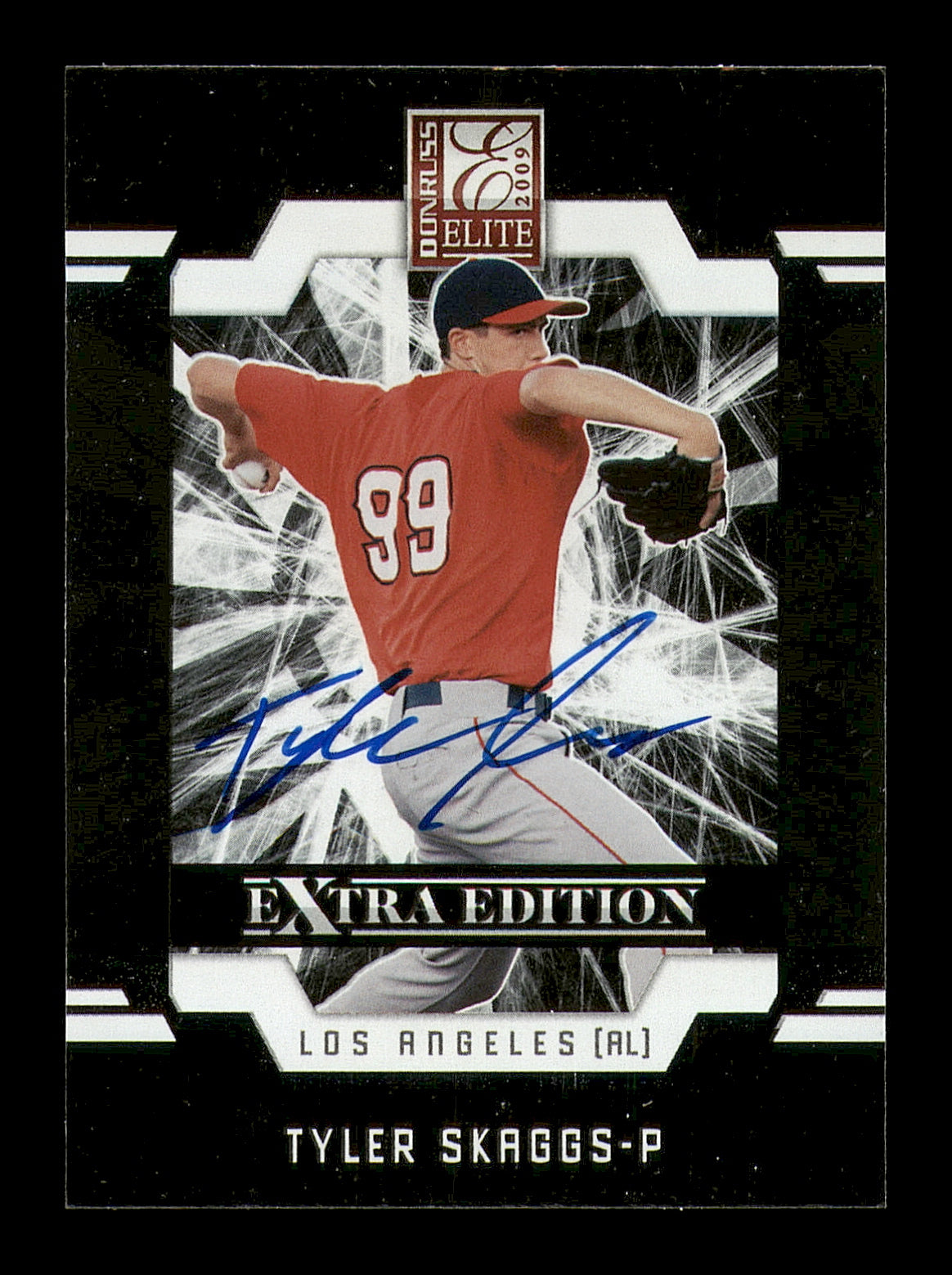 Tyler Skaggs Autographed 2009 Donruss Elite Rookie Card #21 Los Angeles Angels Lot Of 10 SKU #181278