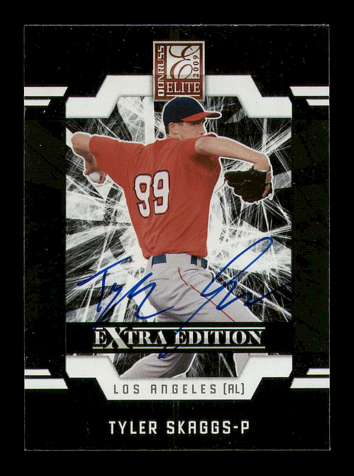 Tyler Skaggs Autographed 2009 Donruss Elite Rookie Card #21 Los Angeles Angels Lot Of 10 SKU #181278