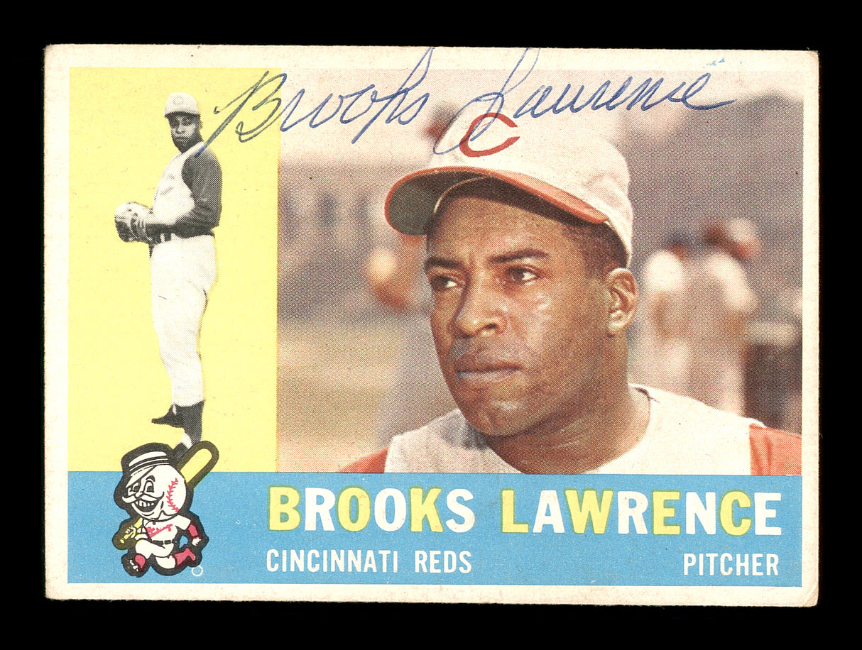 Brooks Lawrence Autographed 1960 Topps Card #434 Cincinnati Reds SKU #169684