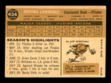 Brooks Lawrence Autographed 1960 Topps Card #434 Cincinnati Reds SKU #169684