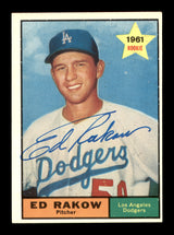 Ed Rakow Autographed 1961 Topps Card #147 Los Angeles Dodgers SKU #169769