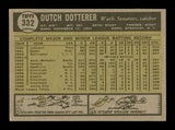 Dutch Dotterer Autographed 1961 Topps Card #332 Washington Senators SKU #169816