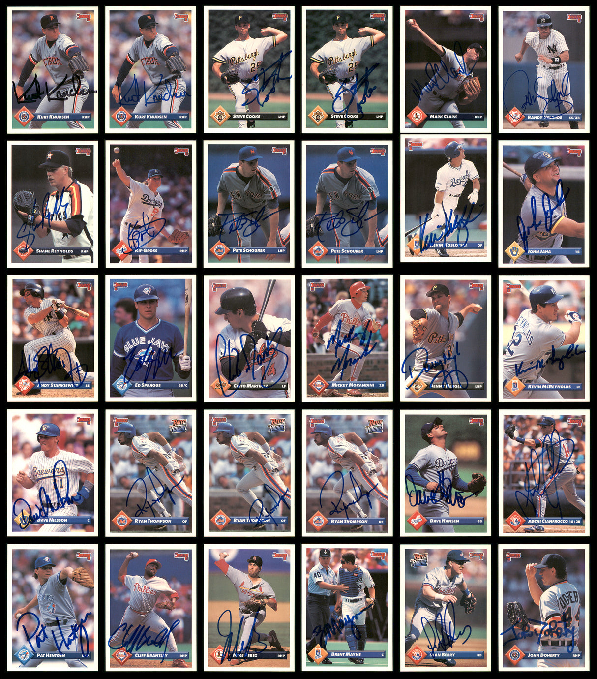1993 Donruss Baseball Autographed Cards Lot Of 141 SKU #185534