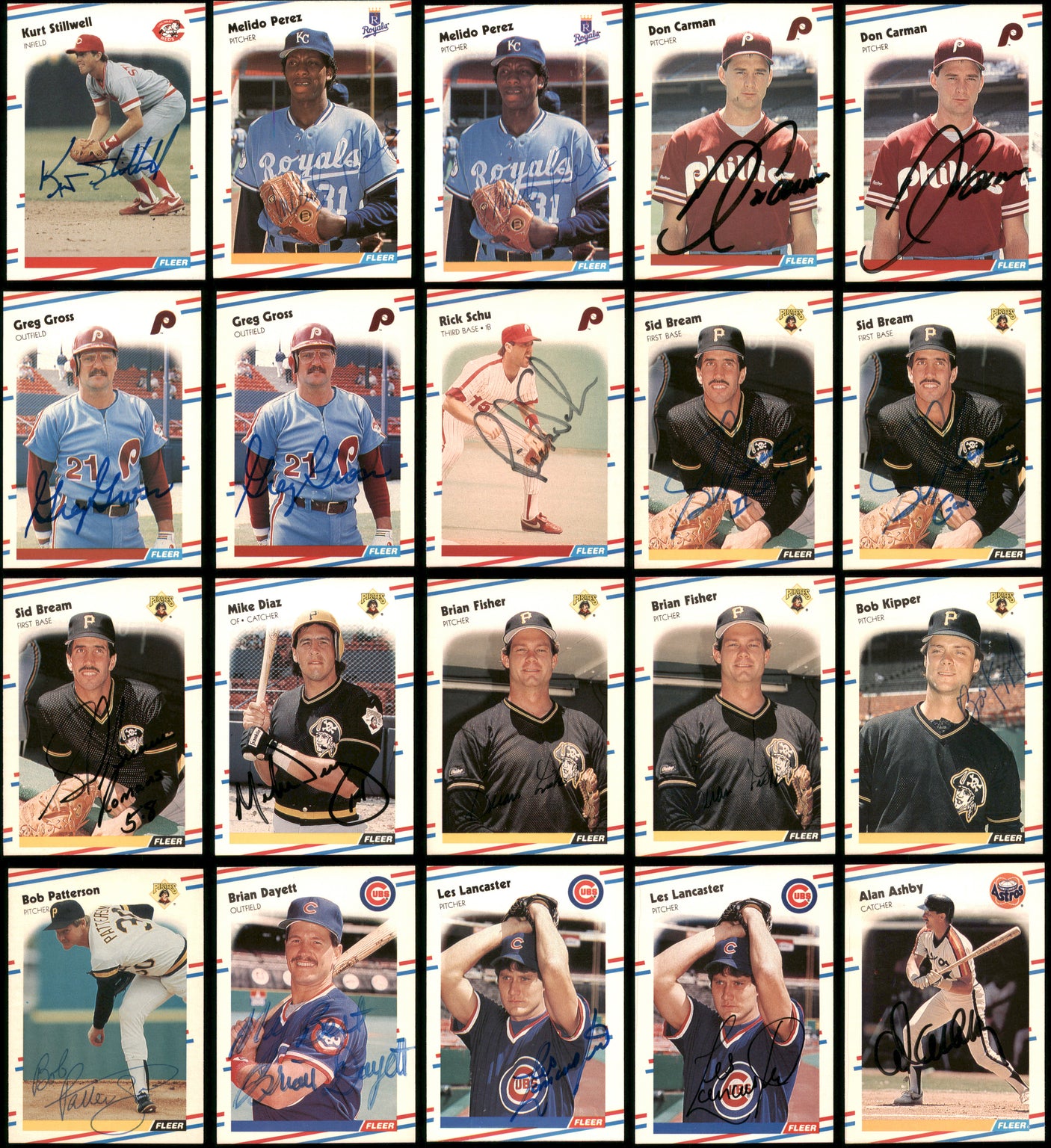 1983-94 Fleer Baseball Autographed Cards 156 Count Lot SKU #238550