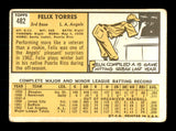 Felix Torres Autographed 1963 Topps Card #482 Los Angeles Angels SKU #170191