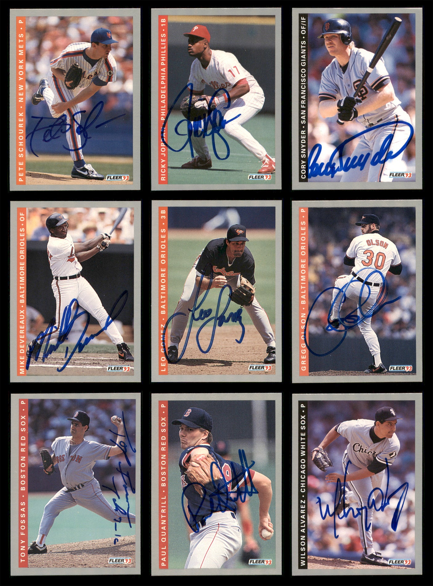 1993 Fleer Baseball Autographed Cards Lot Of 43 SKU #185543