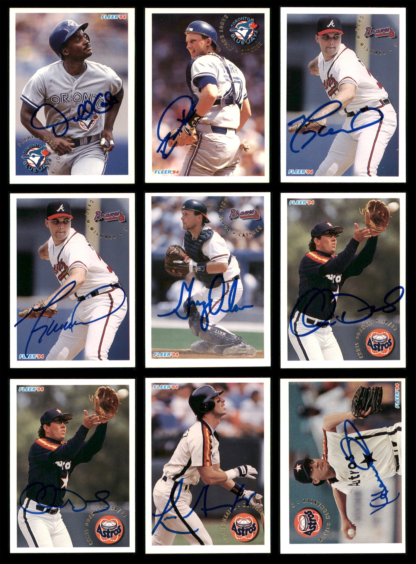 1994 Fleer Baseball Autographed Cards Lot Of 79 SKU #185544