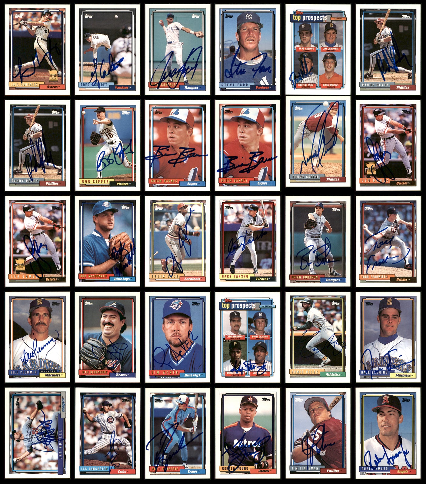 1992 Topps Baseball Autographed Cards Lot Of 114 SKU #185556