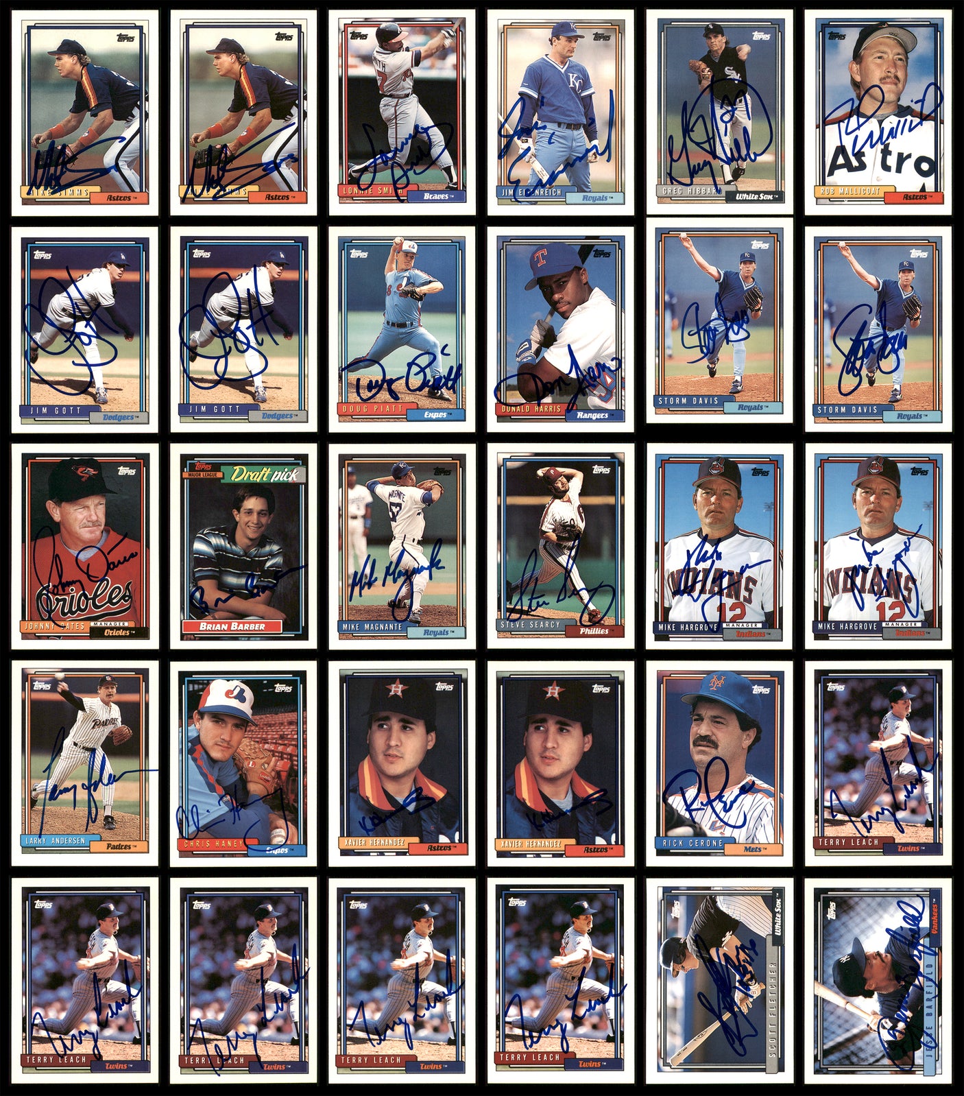 1992 Topps Baseball Autographed Cards Lot Of 114 SKU #185556