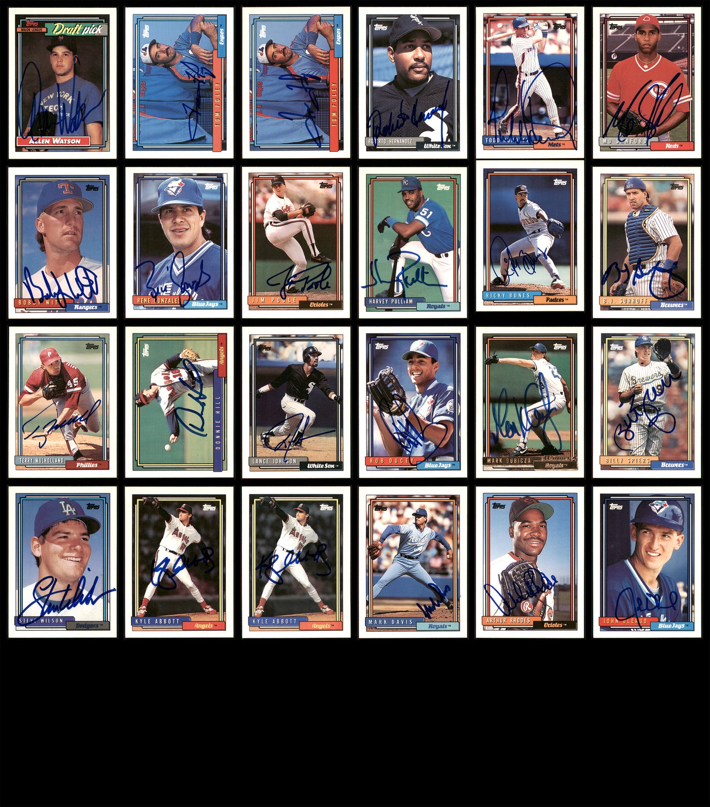 1992 Topps Baseball Autographed Cards Lot Of 114 SKU #185556