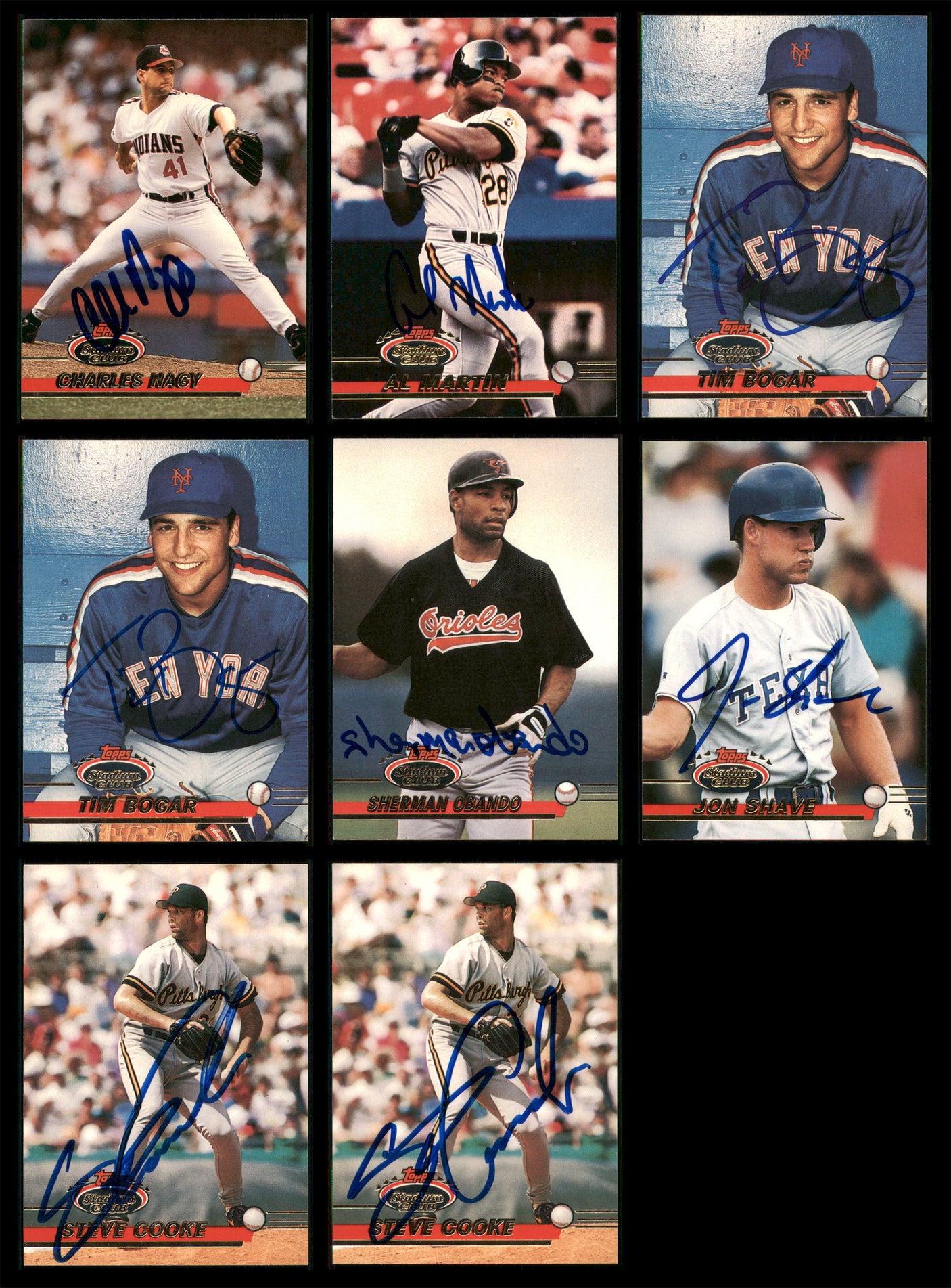 1993 Topps Stadium Club Baseball Autographed Cards Lot Of 35 SKU #185561