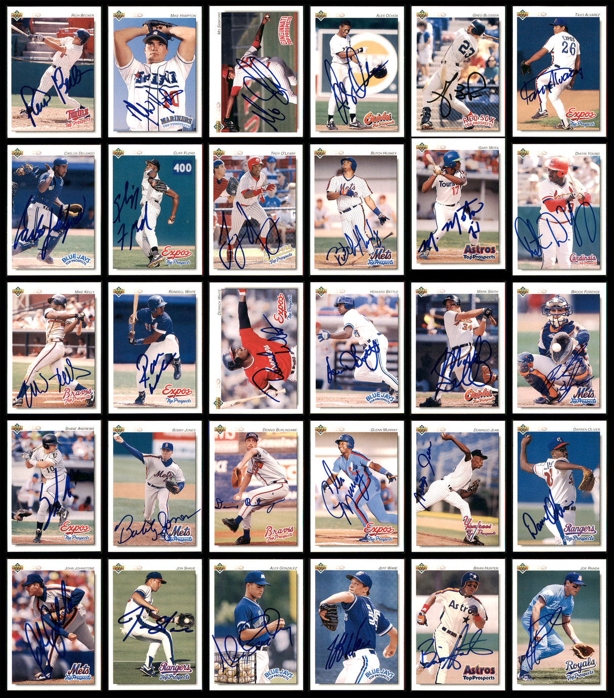 1992 Upper Deck Minor League Baseball Autographed Cards Lot Of 123 SKU #185572