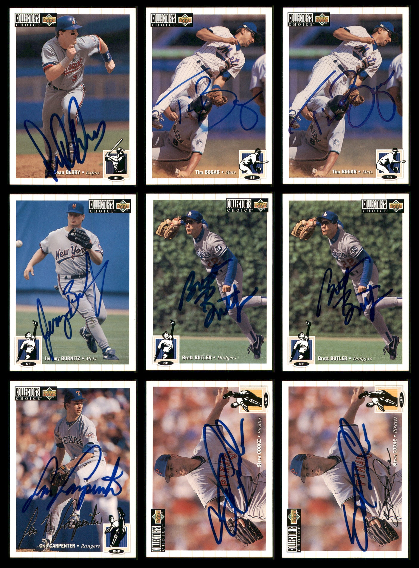 1994 Upper Deck Collector's Choice Baseball Autographed Cards Lot Of 87 SKU #185576
