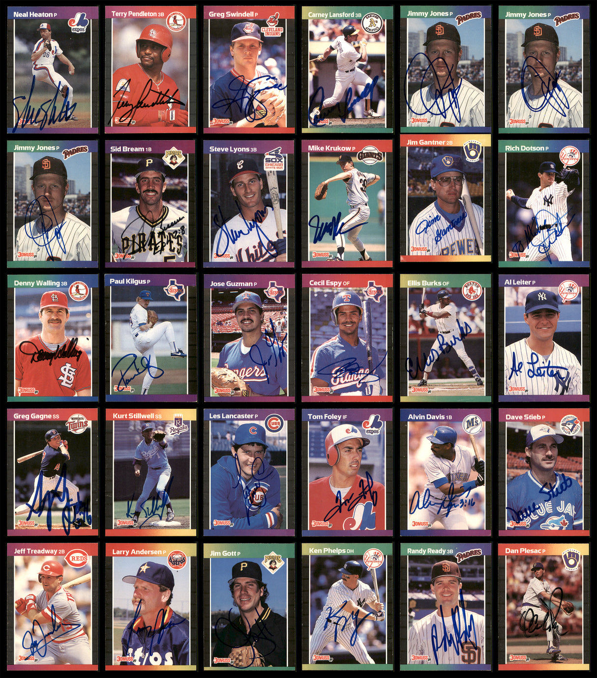 1989 Donruss Baseball Autographed Cards Lot Of 152 SKU #185581